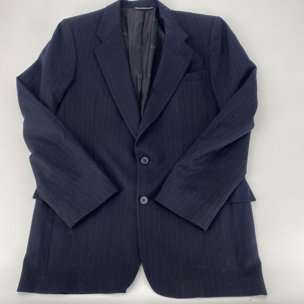 Christian Dior Monsieur Pinstripe Blazer Mens Suit Jacket Navy Blue Red Stripe